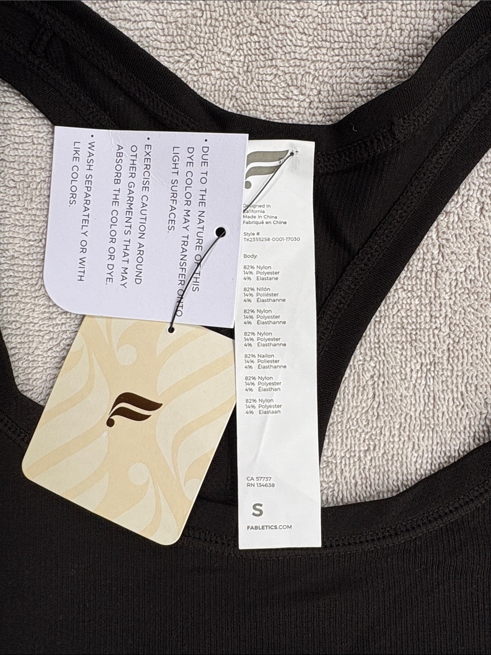 NWT HOTWORX Fabletics Black Logo Racerback Tank - Picture 2 of 6